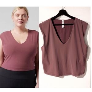 NEW! Athleta | Vita Free Cropped Tee In Tawney Rose